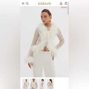 Bubish Gigi Feather Blouse in Ivory